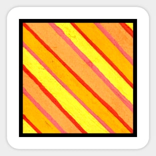 Peach Pink Yellow Orange Geometric Abstract Acrylic Painting Sticker